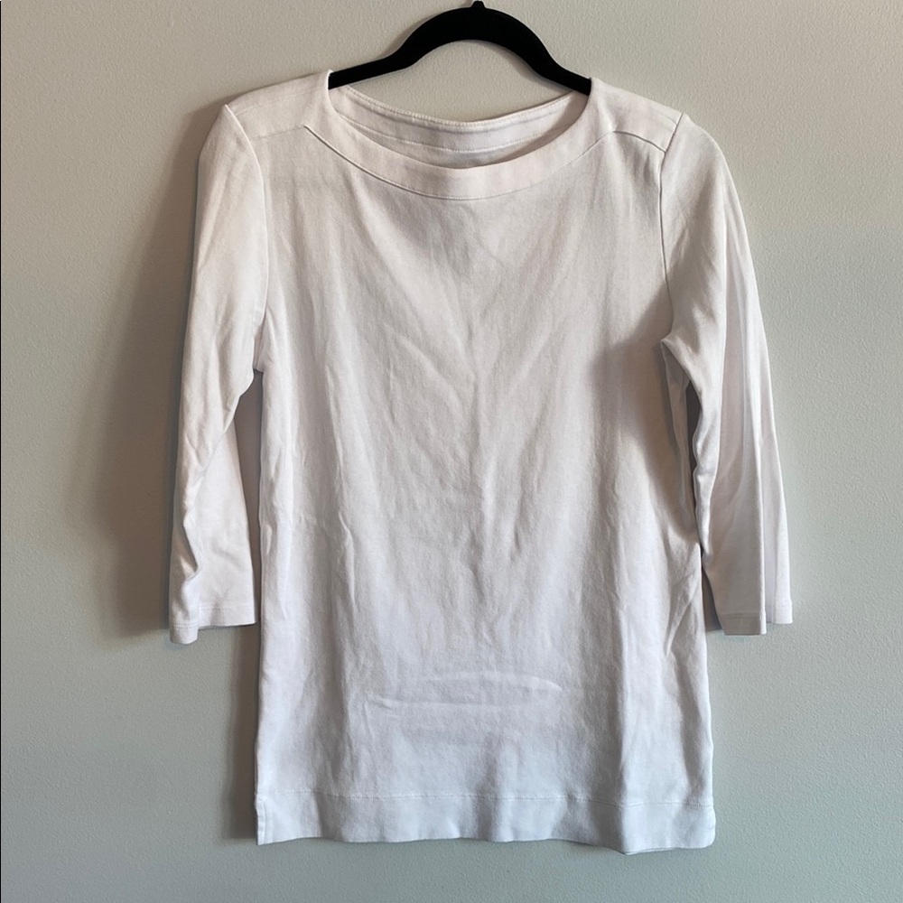 Seg'ments Women's White 100% Cotton 3/4 Sleeve Top